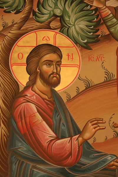 Gresk-ortodoks ikon som viser Jesus i Oljehagen Thessalonique Hellas av Unbekannt