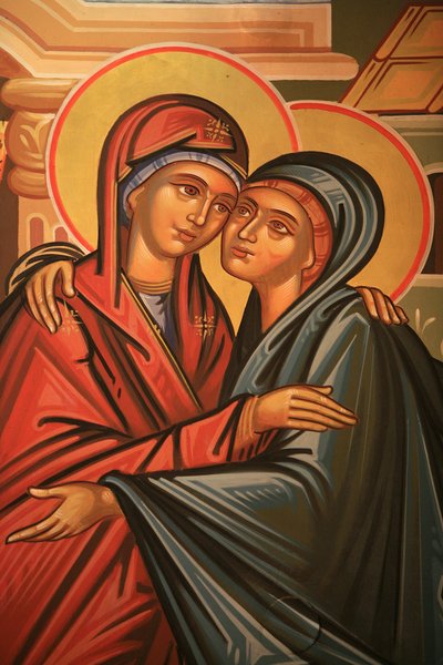 Gresk-ortodokse ikon som viser Visitation Thessalonique Grece av Unbekannt