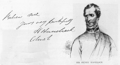 Håndskrift og signatur av Sir Henry Havelock av Unbekannt