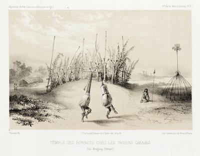 Hodeplaggetempel til Carajas-indianerne, Brasil, ca 1843-1847 av Unbekannt