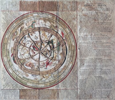 Hemels Pleyn Plani Caelestis, himmelsfære med astrolabium, ca 1680, av Johannes van Keulen (1654-1715), kobberstikk, utgitt i Amsterdam av William M. Timlin