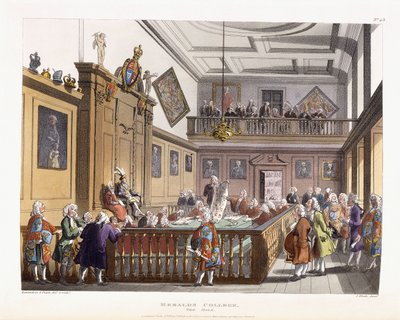 Heralds College: The Hall, fra "The Microcosm of London", 1808-1810 av Unbekannt