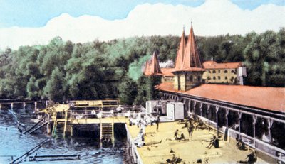 Heviz termiske innsjø, Ungarn, ca. 1920 (postkort) av Unbekannter Künstler
