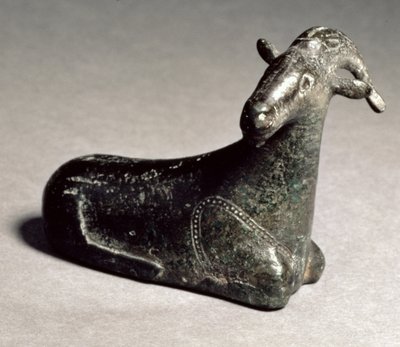 Hulstøpt figur av en geit, østgresk, arkaisk periode, ca. 550 f.Kr. (blyfylt bronse) av Unbekannt