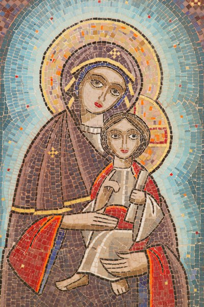 Holy Virgin og Saint John Kame koptisk klosterikon Egypt av Unbekannt