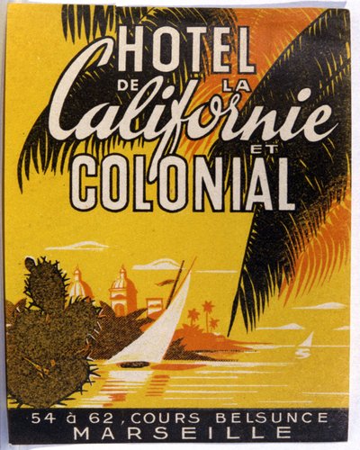 Hotel de California, Marseille, ca. 1930 (illustrasjon) av Unbekannter Künstler