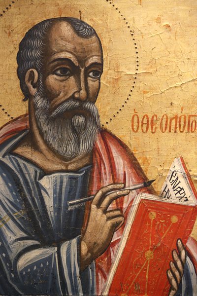 Ikon i Pedoulas bysantinske museum: Saint John theologian (1600-tallet), 20150510, Pedoulas, Kypros av Unbekannt