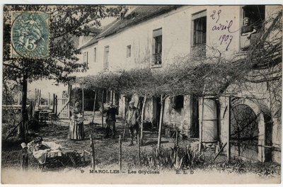 Ile de France, Val de Marne (94), Marolles en Brie (Marolles-en-Brie): Les Glycines - Postkort datert 1907 av Unknown