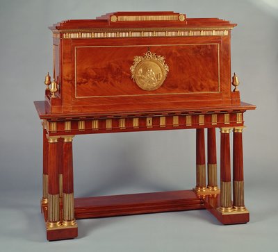 Imperial mahogni secretaire, av David Roentgen (1743-1807), tysk av Unbekannt