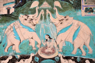 India, Rajasthan, Bandi: Chitra Shala Palace Fresco (8. og 8. århundre) (Foto) av Unbekannt