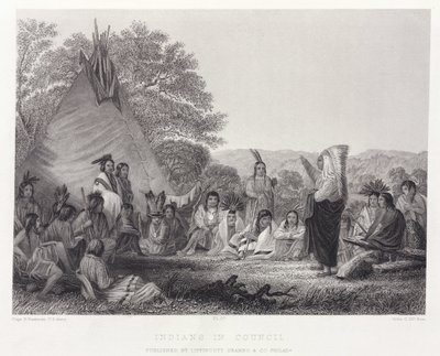 Indianere i Council, Nord-Amerika av Unbekannt