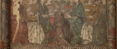 Interiør. Nordkryss. Alter (Altar de las pinturas murales). Original fra hovedkapellet. Veggmalerier (fresco?). Detalj. Slutten av 1300-tallet. av Unbekannt