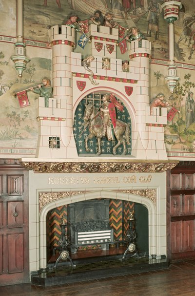 Interiør, detalj av en peis, Cardiff Castle, Wales, ca. 1875 (bilde) av Unbekannt