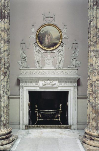 Interiør i Marble Hall, Kedleston Hall, Derbyshire (bilde) av Unbekannt
