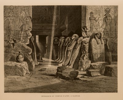Innvendig utsikt over Apet Temple i Karnak, Egypt Illustrasjon fra Atlas of Egypt av Unbekannt