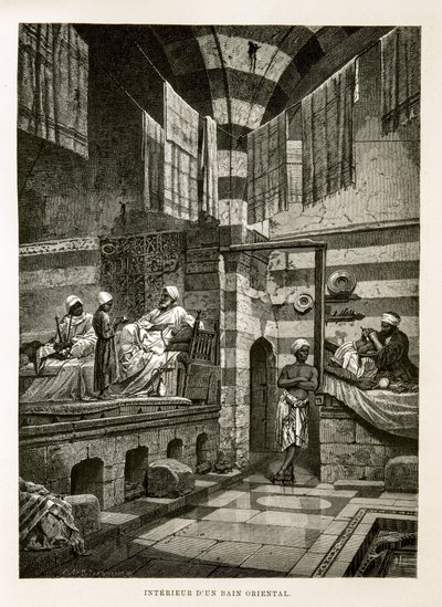 Innvendig visning av et orientalsk bad Illustrasjon fra Atlas of Egypt av Unknown