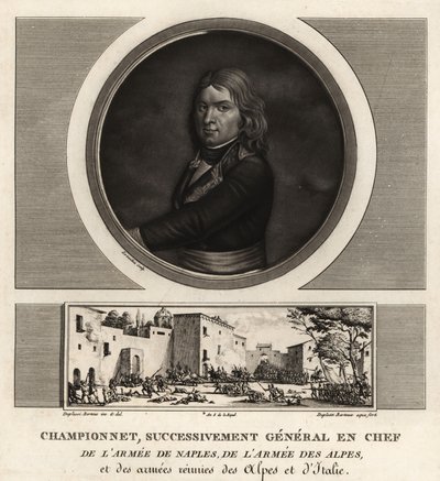Jean Etienne Vachier Championnet, sjefsgeneral for Army of Napoli, Alpene, Italia av Unbekannt