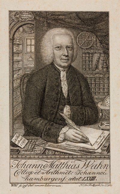 Johann Matthias Wahn , tysk matematiker, c1792 av Unbekannt