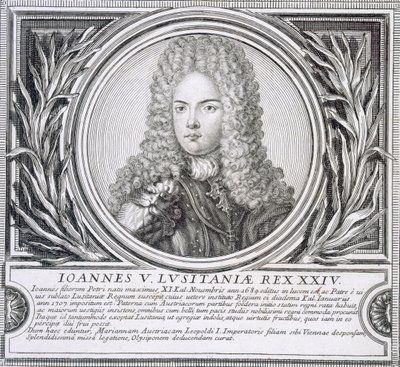 John V av Portugal (litho) av Unbekannt