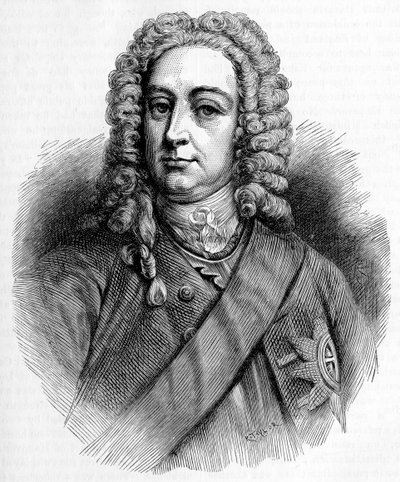 Kong George II - portrett av Unbekannter Künstler