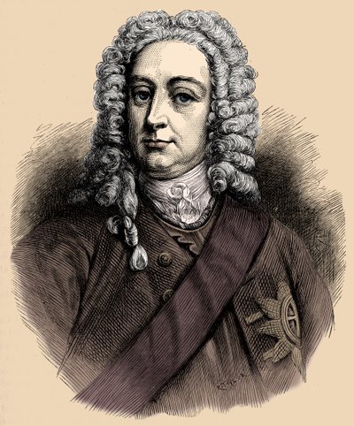 Kong George II - portrett av Unbekannter Künstler