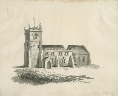 Kings Bromley Church: sepia-tegning, nd [c 1770] av Unbekannt