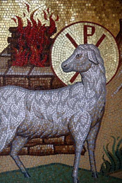 Kykkos kloster, Kypros. Lamb of God mosaikk, 20150510, Pedoulas, Kypros av Unbekannt
