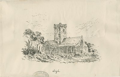 Leigh Church: litografi, og [?1800-tallet] av Unbekannt