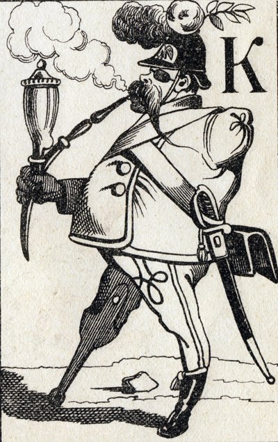 Bokstav K Fritz Kreutzer. Gravering i "ABC Les Images en Alphabet". Epinal avbildning. Pellerin og Cie, trykker-utgiver, Epinal, slutten av 1800-tallet, ca. 1890. 10 sider. Mål: 19,5 x 13,5 cm av Unbekannt