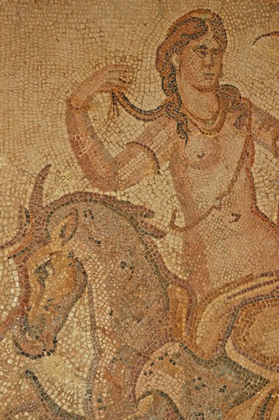 Libya, romersk mosaikk av Nymph & Satyr fra Villa of Jason Magnus av Unbekannt