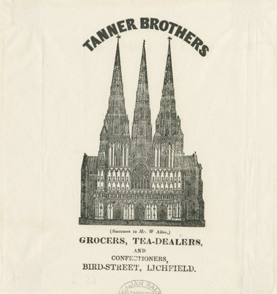 Lichfield Cathedral - West Front: trykk, og [? 1800-tallet] av Unbekannt