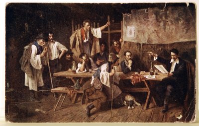 Litteratur. Den ungarske poeten Petofi, ca. 1848 Postkort, Ungarn, ca. 1900 (postkort) av Unbekannter Künstler