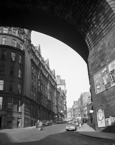 Ser opp Dean Street fra The Side, Newcastle upon Tyne, Storbritannia, november 1963 (s/hvitt-bilde) av Unbekannt
