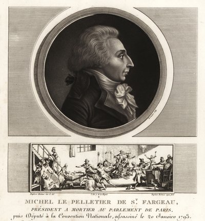 Louis-Michel le Peletier, markis av Saint-Fargeau (1760-1793), fransk politiker og martyr under den franske revolusjonen av Unbekannt