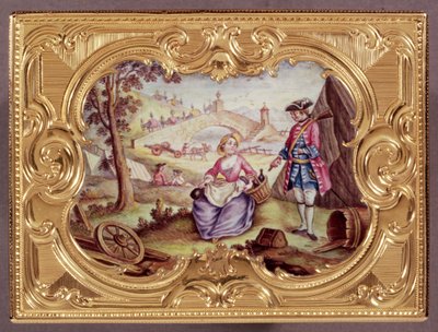 Louis XV emalje og gull snusboks, av J.F.Garaud av Unbekannt