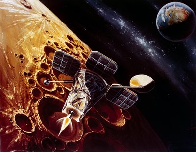 Bemannet romfart, USA, Apollo, generell tegning av Lunar Orbiter av Unbekannt