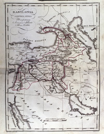 Kart over Mesopotamia av Unbekannter Künstler