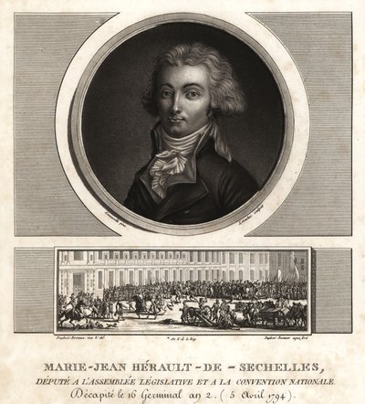 Marie-Jean Herault de Sechelles (1759-1794), fransk dommer og politiker giljotinert i terrorens Reign av Unbekannt