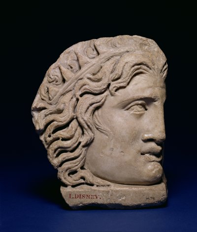 Mask of Helios, hjørnemaske fra et sarkofaglokk, romersk, 4. århundre (marmor) av Unbekannt