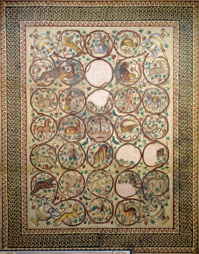 Mosaikk av Quabr Hiram fra gulvet i midtskipet i St. Christopher-kirken, 575 (mosaikk) av Unbekannt