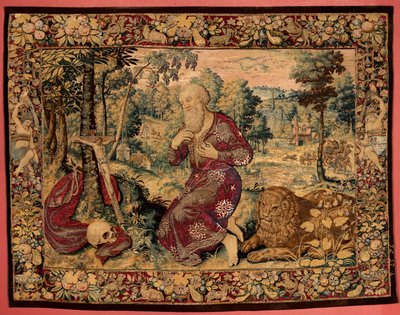 Museumssammlungen. Flämischer Wandteppich. Heiliger Hieronymus von 