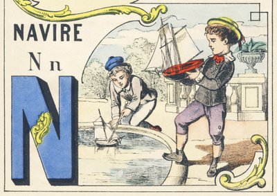 N: skip - Games Alphabet, ca. 1890 (illustrasjon) av Unbekannt
