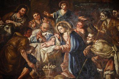 Fødselskirkemaleri i Iglesia ex-conventual de Ntra. Sra del Carmen Antequera Spania av Unbekannt