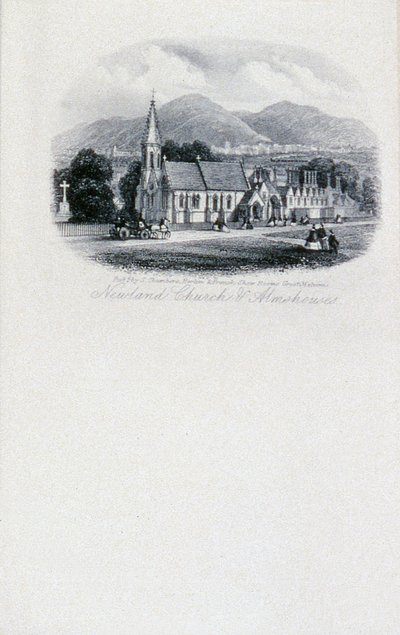 Newland Church and Almshouses, Worcestershire (gravering) av Unbekannt