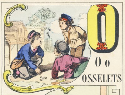 O: ossicles - Games Alphabet, ca. 1890 (illustrasjon) av Unbekannt
