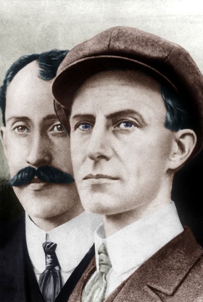 Orville Wright og broren Wilbur (trykk) av Unbekannter Künstler