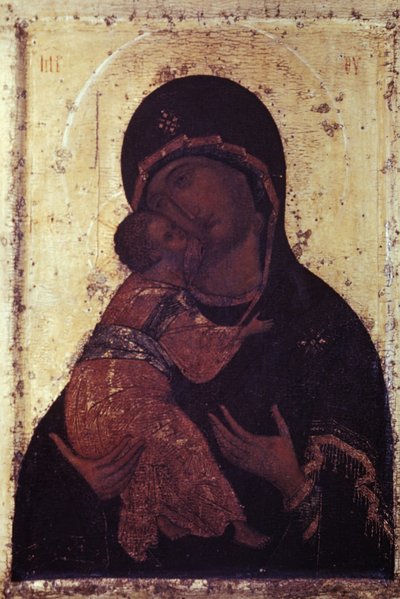 Vår Frue av Vladimirs ikon av Andrei Rublyov av Unbekannter Künstler
