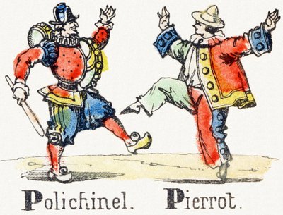 P - Polichinelle Pierrot - Child Entertainment Alphabet ca. 1890 (litografi) av Unbekannt
