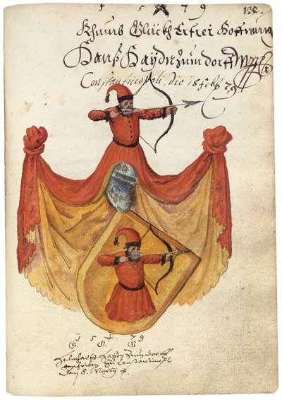Side fra albumet Amicorum av Salomon Schweigger von Sulz, 1576-1608 av Unbekannt