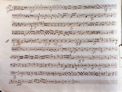 Side med partitur av en Sinfonia concertante av Pleyel av Unbekannter Künstler